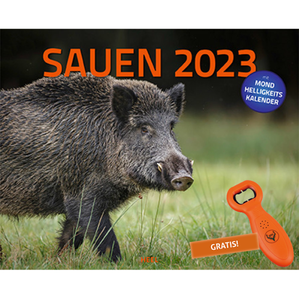 Kalender "Sauen 2023" mit Mondhelligkeitskalender (inkl. Flaschenöffner)